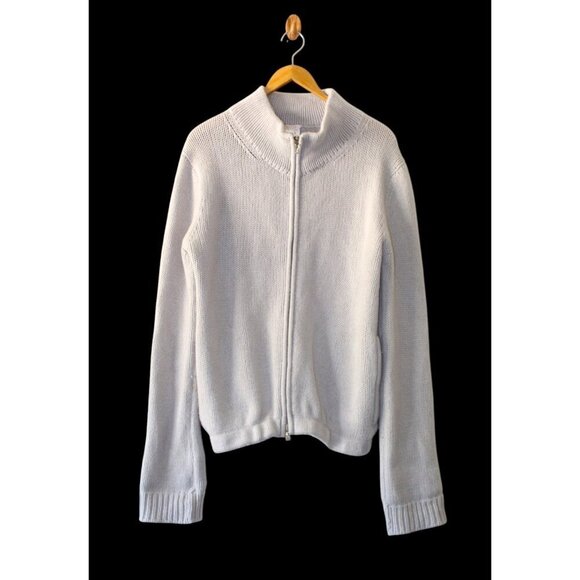 FRETTE Wool and Cashmere Knit Sweater Size Large Long Sleeves Full Zipper Italy - Picture 1 of 9